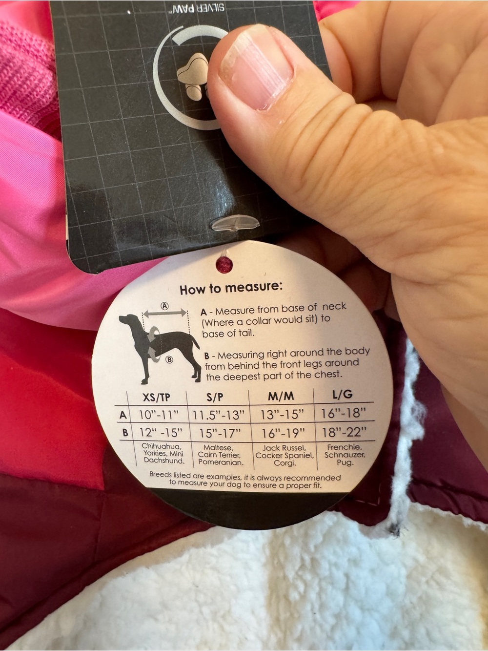 Silverpaw dog coat, Colorblock Pink & Maroon - Fleece lined, medium size
 - - Picture 8 of 9